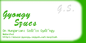gyongy szucs business card